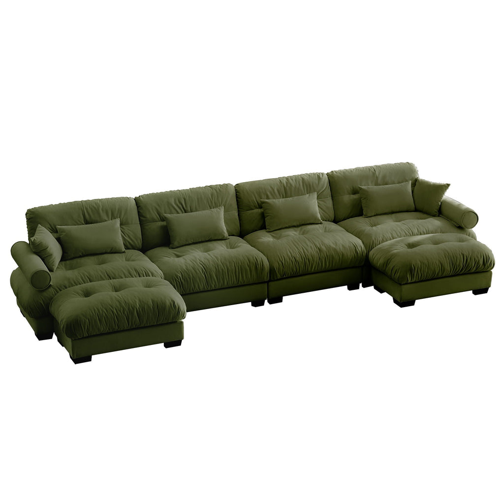 Super Comfort Oversized Modular Sectional Sofa with Movable Ottoman
