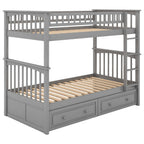 Mystrene - Twin Over Twin Bunk Bed with Drawers, Convertible Beds