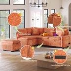 Convertible Sofa Bed Sectional Sofa Sleeper L-Shaped Sofa with A Storage Ottoman