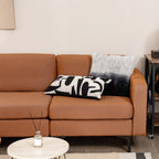 Modern Loveseat Sofa Couch with Side Storage Pocket and Sponged Padded Seat Cushions