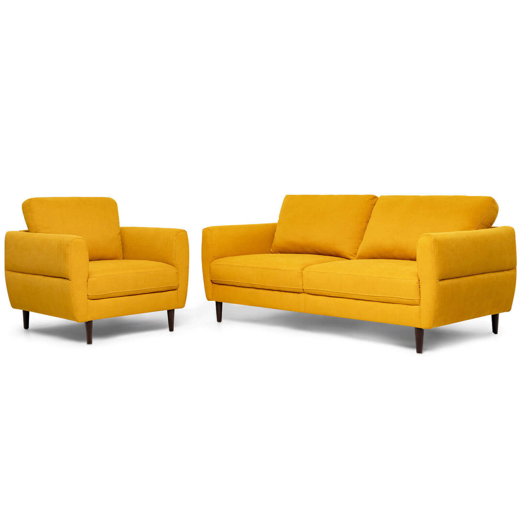 2-Piece Upholstered Sofa Set with Removable Cushion Covers