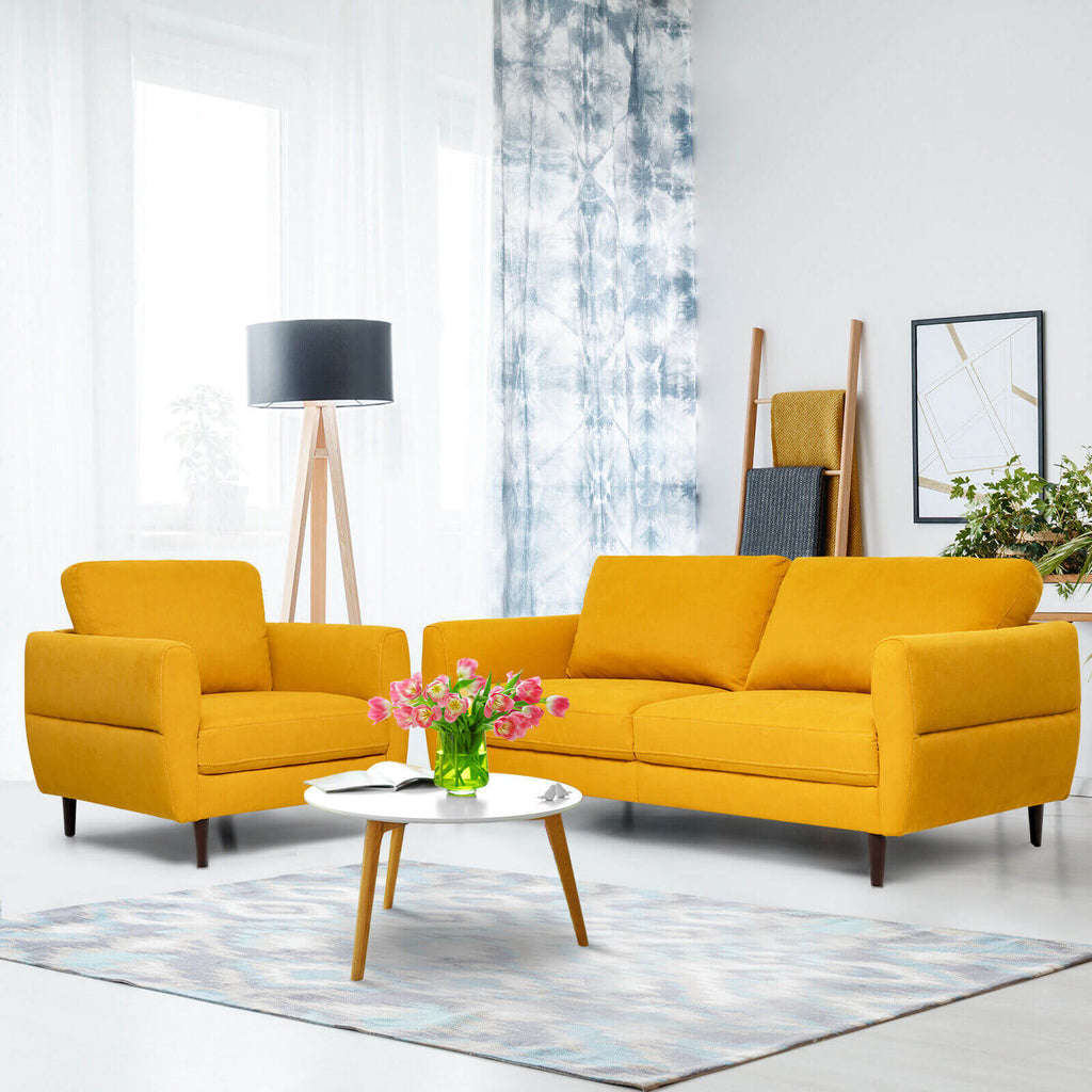 2-Piece Upholstered Sofa Set with Removable Cushion Covers