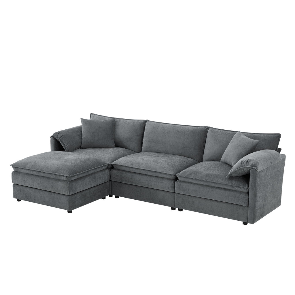 Modular Sectional with Deep & Wide Seat, Cloud Couch Set with Double Cushions Sofa with