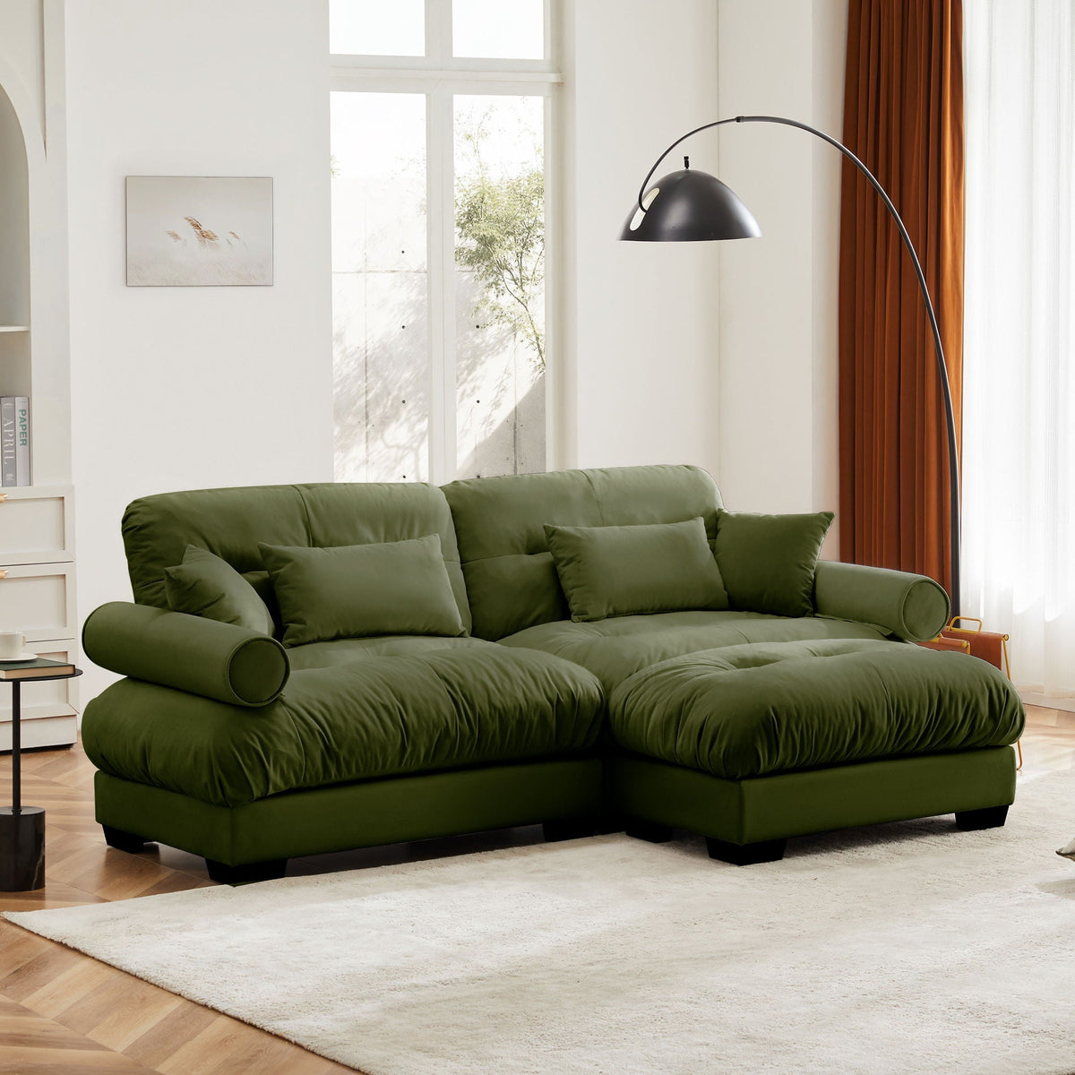 Super Comfort Oversized Modular Sectional Sofa with Movable Ottoman