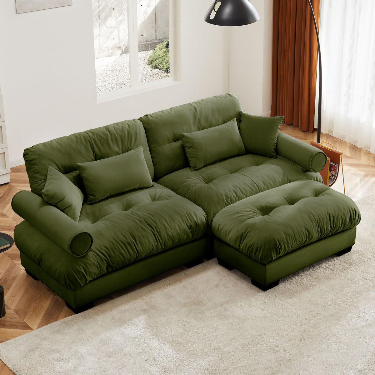 Super Comfort Oversized Modular Sectional Sofa with Movable Ottoman