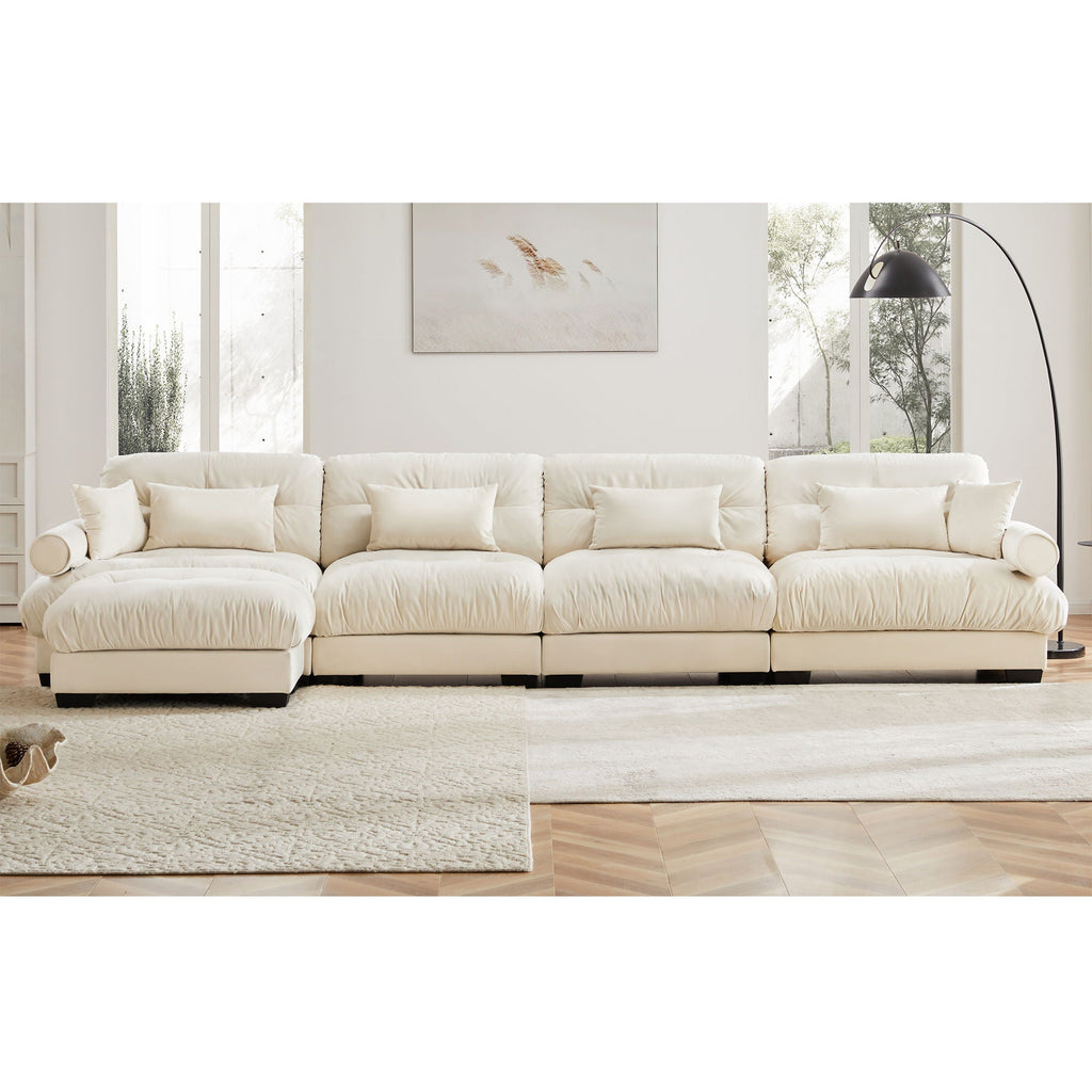 Super Comfort Oversized Modular Sectional Sofa with Movable Ottoman