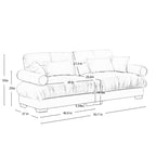 Modern Sofa with Bolstered Armrests & Pillows
