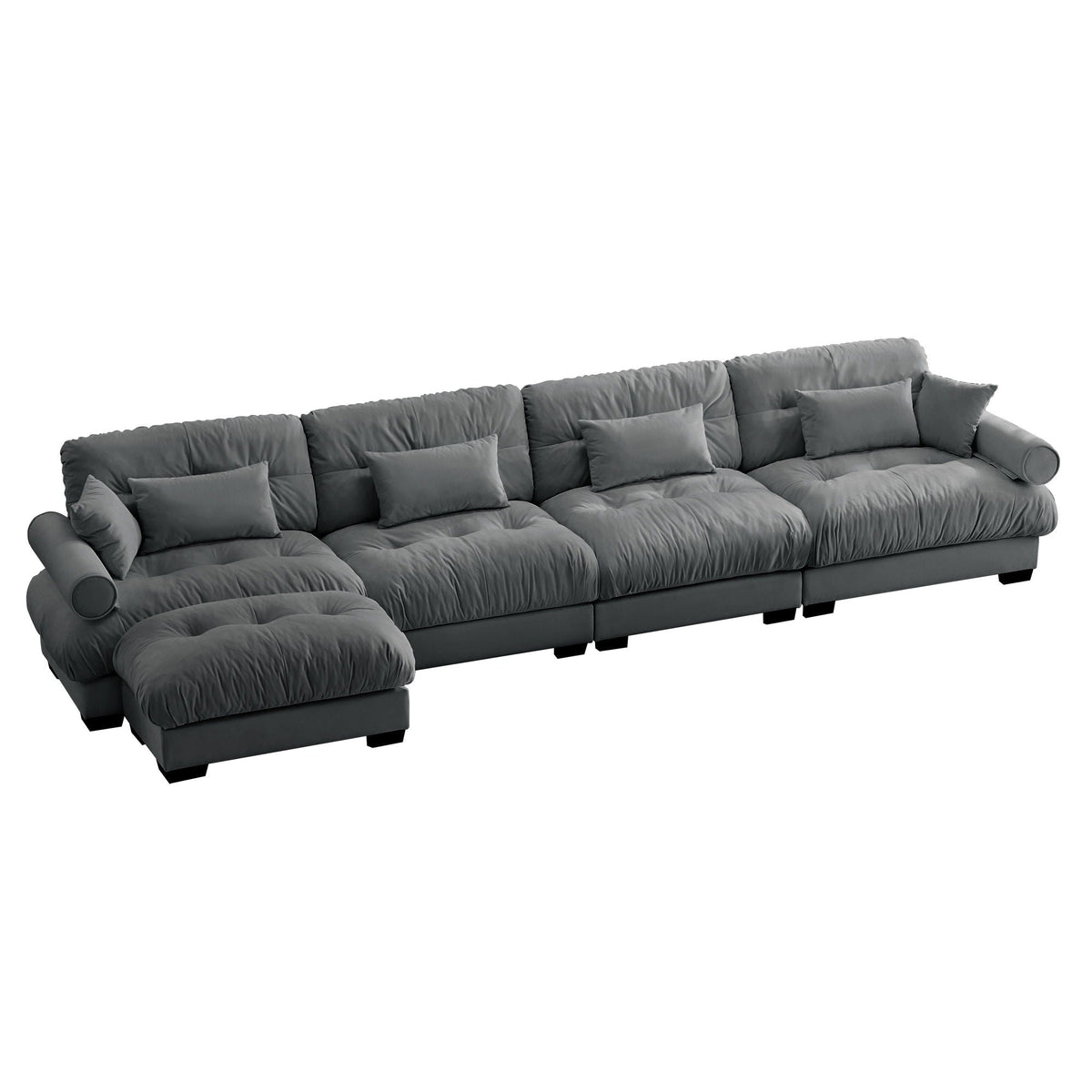 Super Comfort Oversized Modular Sectional Sofa with Movable Ottoman