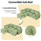 Convertible Sofa Bed Sectional Sofa Sleeper L-Shaped Sofa with A Storage Ottoman