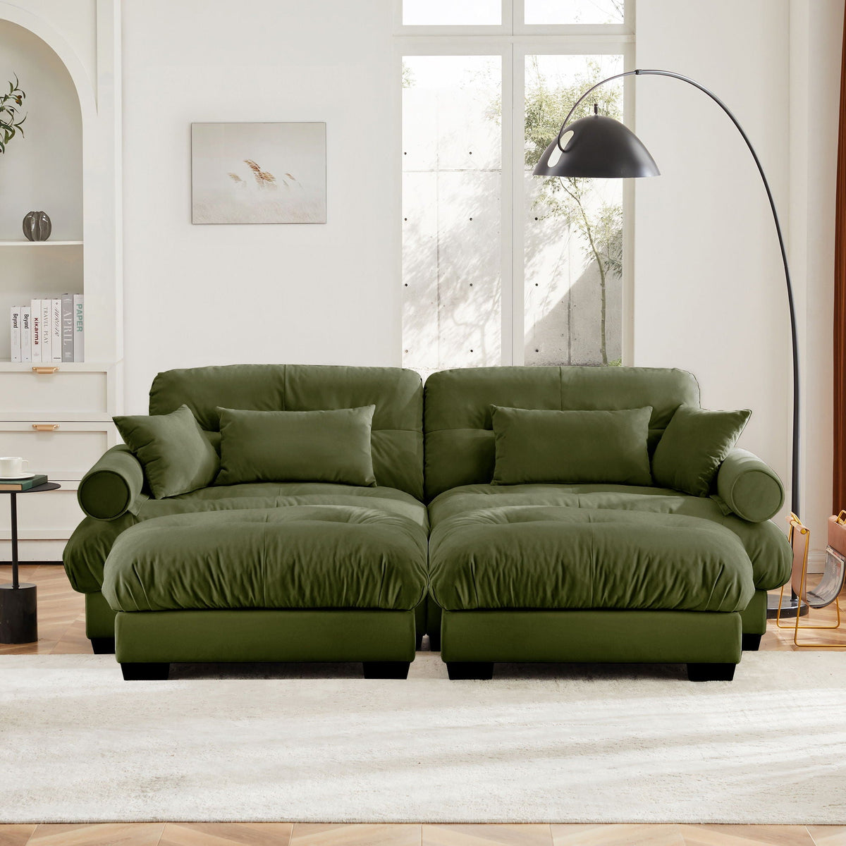 Super Comfort Oversized Modular Sectional Sofa with Movable Ottoman