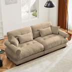 Modern Oversize Sofa with Cloud Like Comfort, Featuring Waist & Throw Pillows
