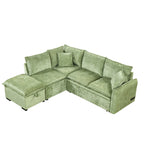 Convertible Sofa Bed Sectional Sofa Sleeper L-Shaped Sofa with A Storage Ottoman