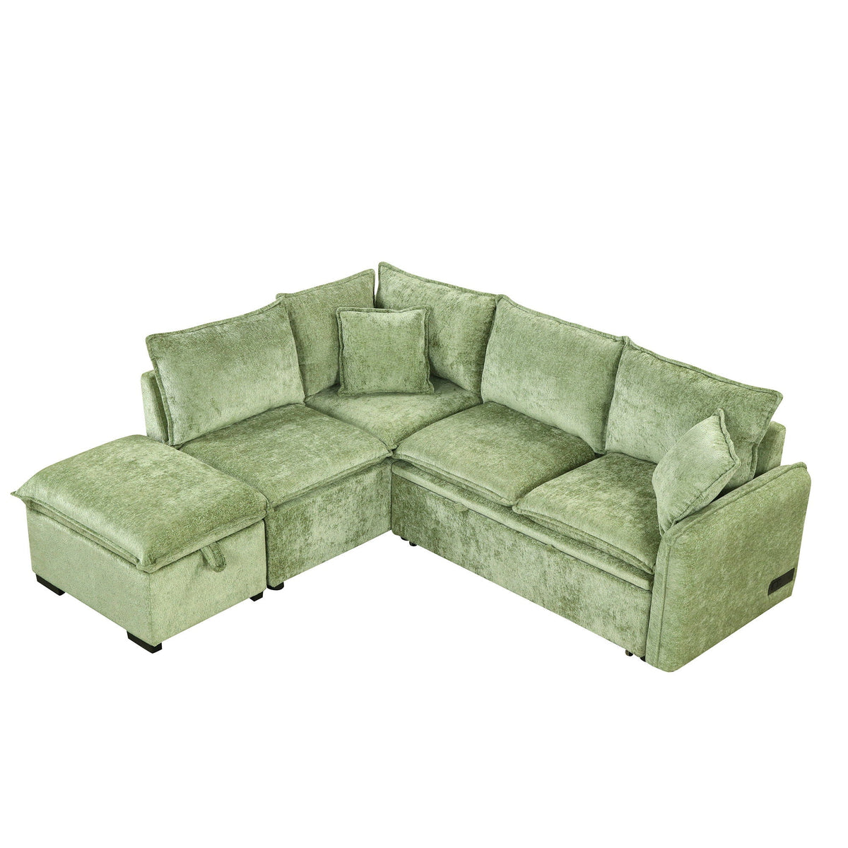 Convertible Sofa Bed Sectional Sofa Sleeper L-Shaped Sofa with A Storage Ottoman