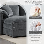 Modular Sectional with Deep & Wide Seat, Cloud Couch Set with Double Cushions Sofa with