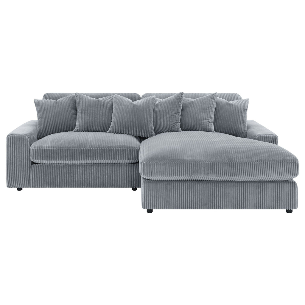 Blaine 105-Inch Reversible Chaise Sectional Sofa – Fog