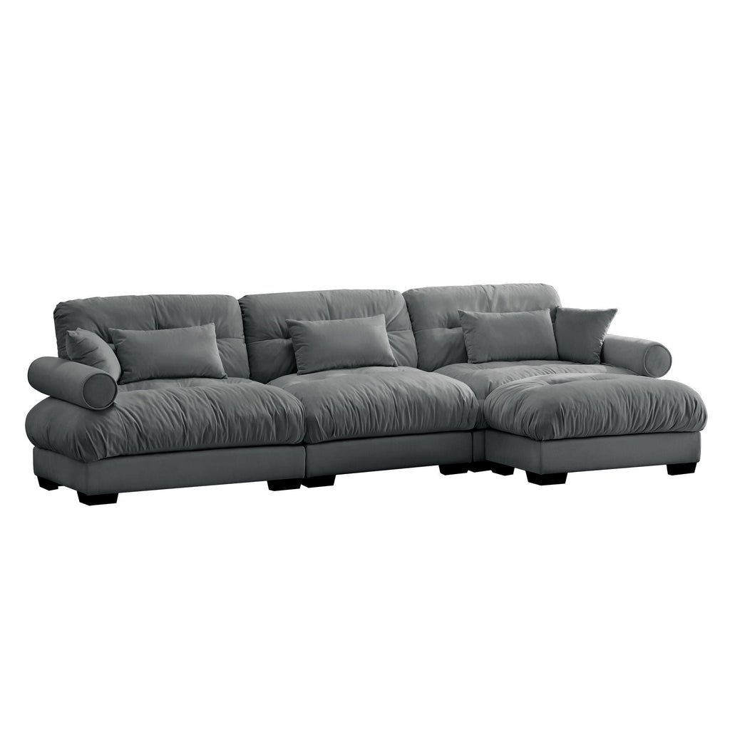Super Comfort Oversized Modular Sectional Sofa with Movable Ottoman