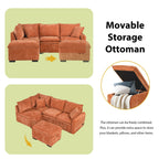 Convertible Sofa Bed Sectional Sofa Sleeper L-Shaped Sofa with A Storage Ottoman