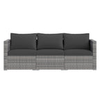 3-Piece Patio Sectional Sofa Set PE Rattan Modular Couch Furniture Set with Soft Cushions