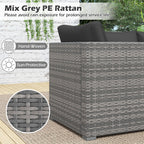 3-Piece Patio Sectional Sofa Set PE Rattan Modular Couch Furniture Set with Soft Cushions