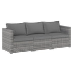 3-Piece Patio Sectional Sofa Set PE Rattan Modular Couch Furniture Set with Soft Cushions