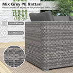 3-Piece Patio Sectional Sofa Set PE Rattan Modular Couch Furniture Set with Soft Cushions