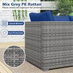 3-Piece Patio Sectional Sofa Set PE Rattan Modular Couch Furniture Set with Soft Cushions