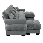 Super Comfort Oversized Modular Sectional Sofa with Movable Ottoman