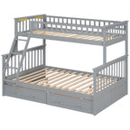 Bunk Bed with Drawers, Convertible Storage Bed