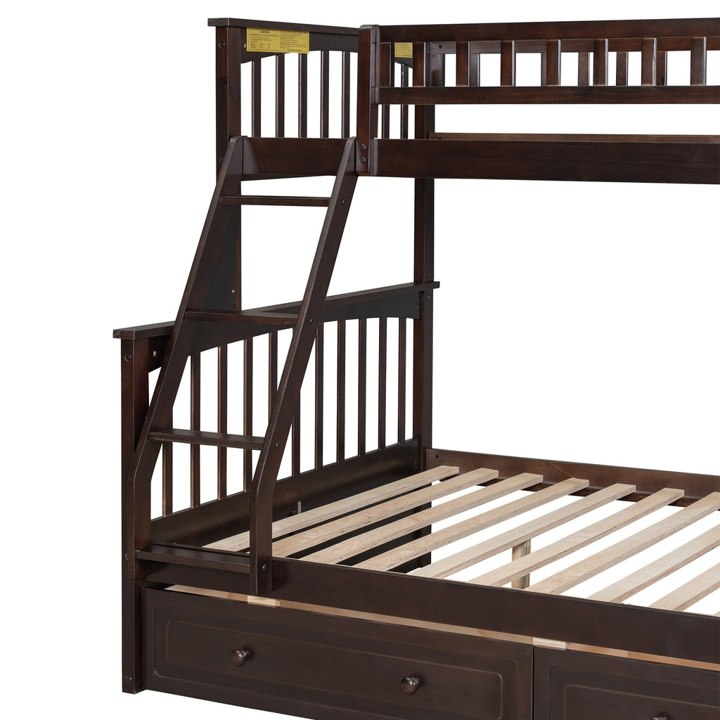 Bunk Bed with Drawers, Convertible Storage Bed