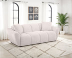 Destino Chenille Upholstered Splayed Arm Sofa Greige