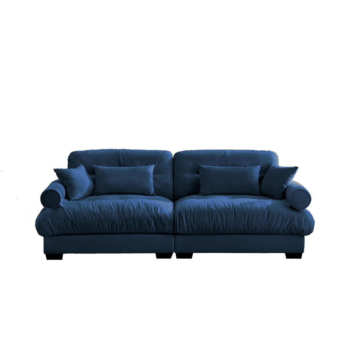 Modern Oversize Sofa with Cloud Like Comfort, Featuring Waist & Throw Pillows