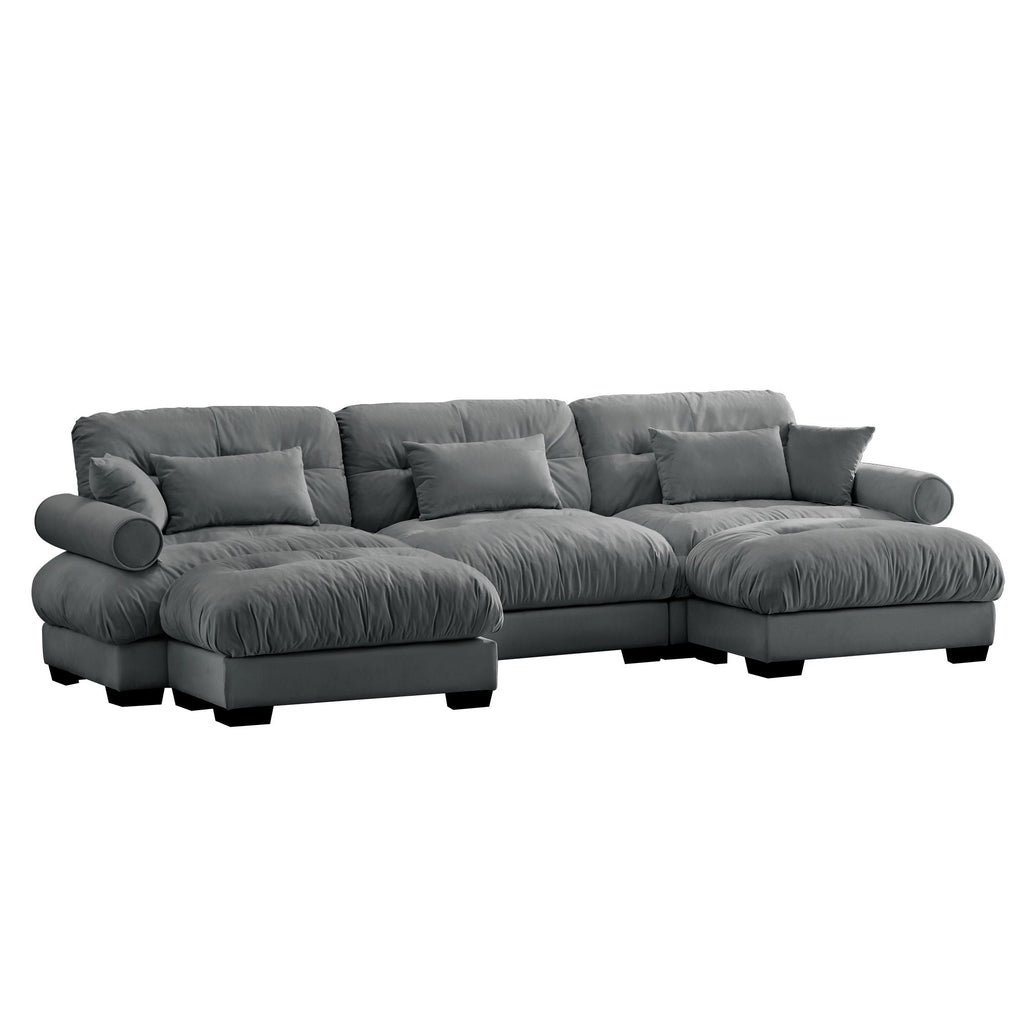 Super Comfort Oversized Modular Sectional Sofa with Movable Ottoman