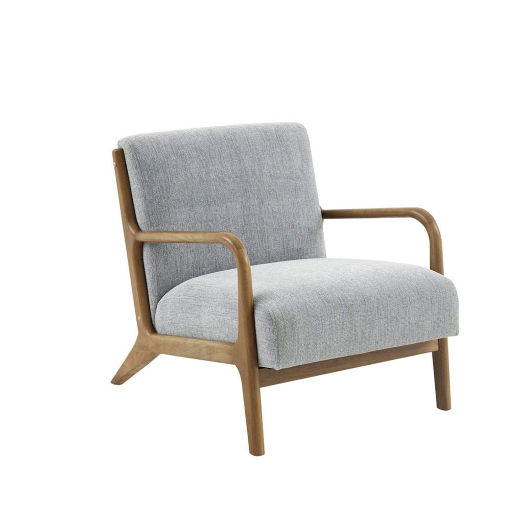 Mid-Century Style Lounge Chair with Upholstered Seat