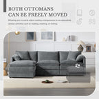 Modular Sectional with Deep & Wide Seat, Cloud Couch Set with Double Cushions Sofa with