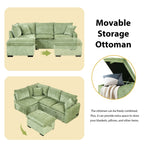 Convertible Sofa Bed Sectional Sofa Sleeper L-Shaped Sofa with A Storage Ottoman