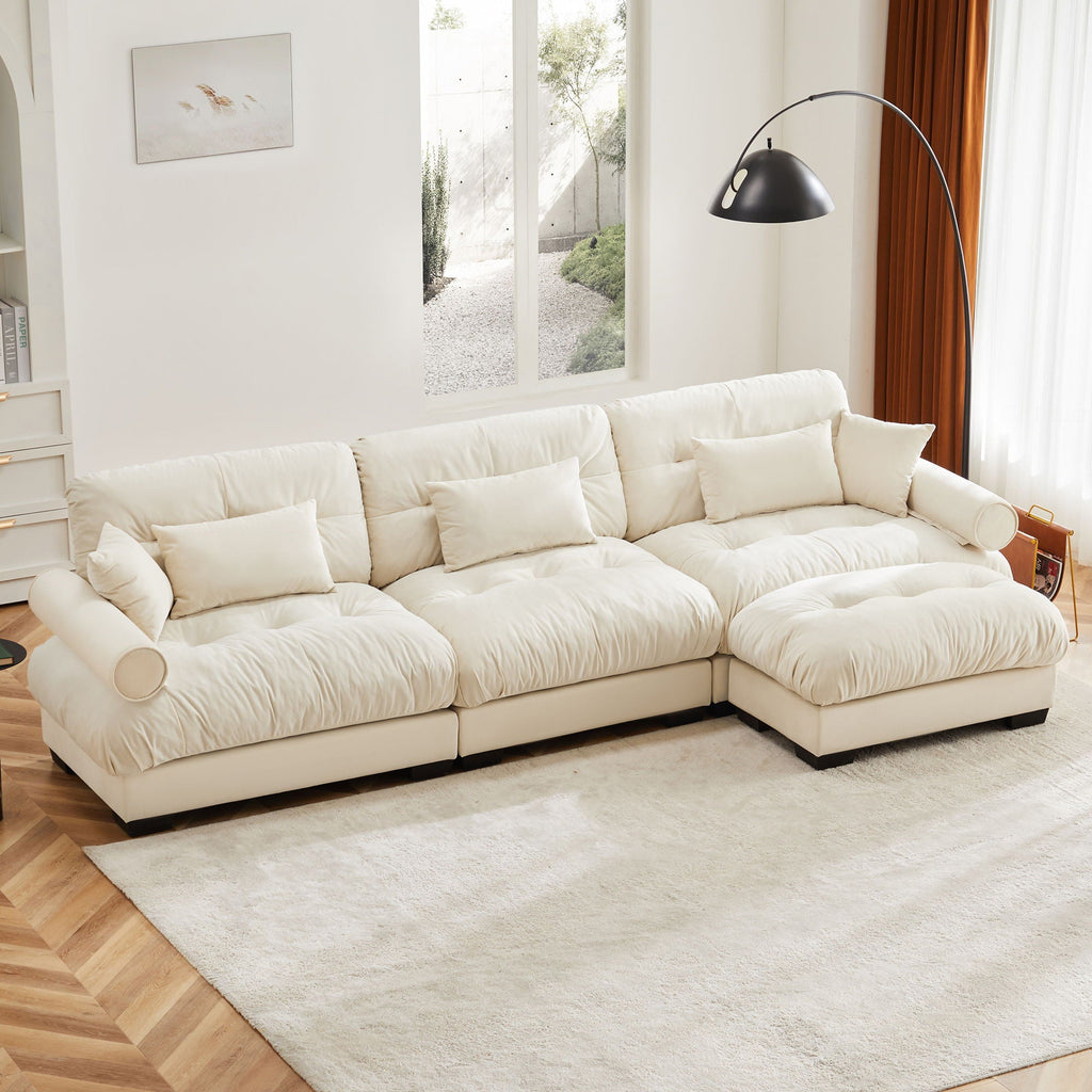 Super Comfort Oversized Modular Sectional Sofa with Movable Ottoman