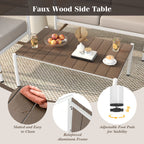 4-Piece Patio Furniture Set with Thick Cushions and a Coffee Table – Gray