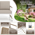 4-Piece Patio Furniture Set with Thick Cushions and a Coffee Table – Gray