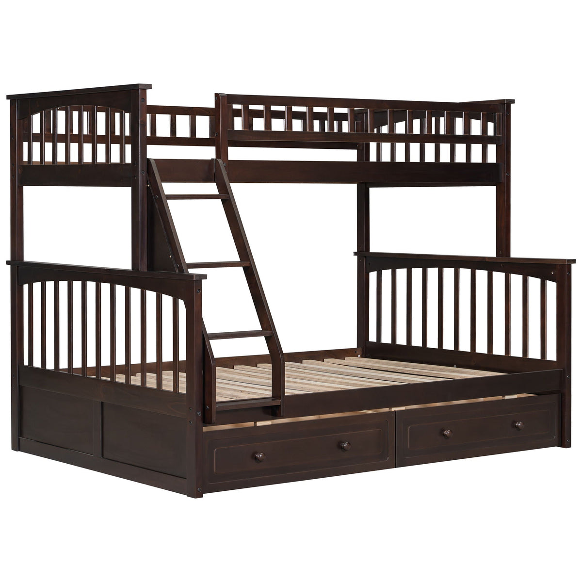 Bunk Bed with Drawers, Convertible Storage Bed