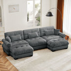 Super Comfort Oversized Modular Sectional Sofa with Movable Ottoman