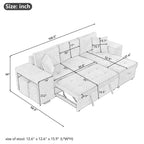 Modern L-Shape 3 Seat Reversible Sectional Couch