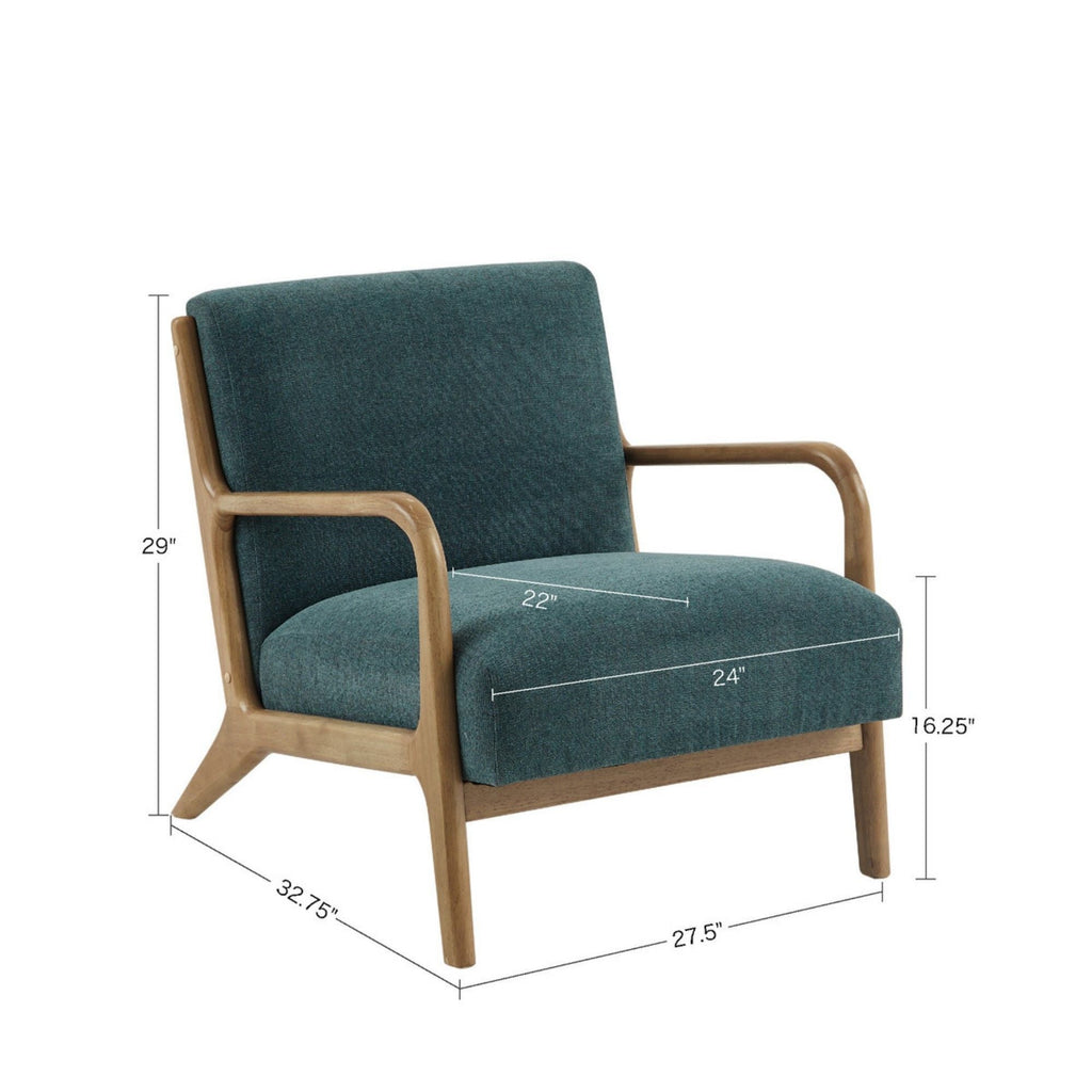 Mid-Century Style Lounge Chair with Upholstered Seat