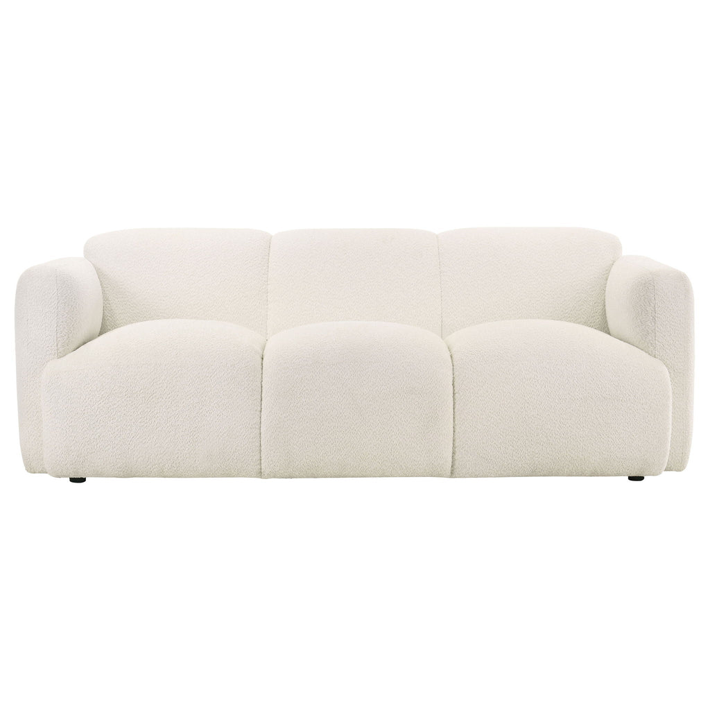 Dorset Fabric Upholstered Round Track Arm Sofa White
