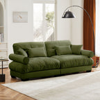 Modern Sofa with Bolstered Armrests & Pillows