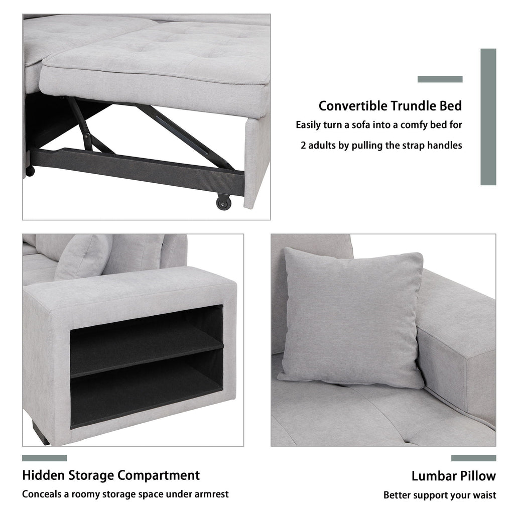 Modern L-Shape 3 Seat Reversible Sectional Couch