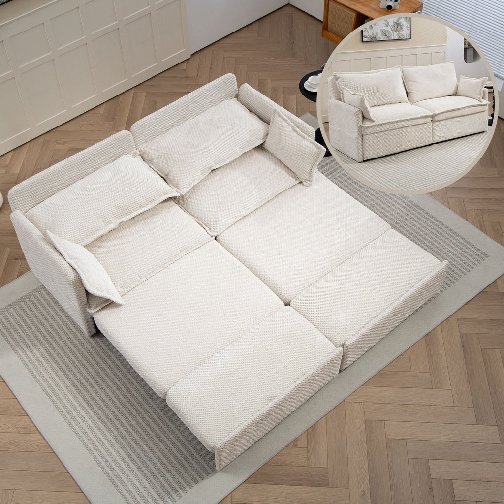 Pull Out Sofa Bed, Convertible Sleeper Sofa, Side Storage
