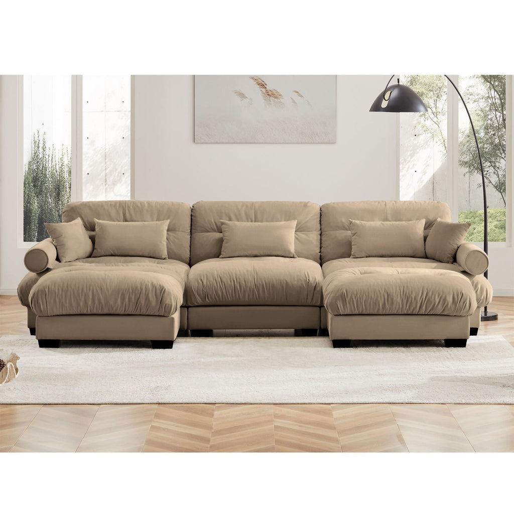 Super Comfort Oversized Modular Sectional Sofa with Movable Ottoman