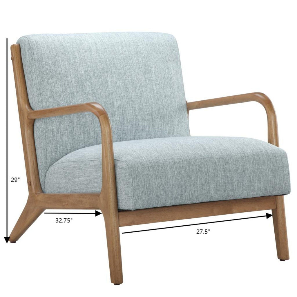 Mid-Century Style Lounge Chair with Upholstered Seat