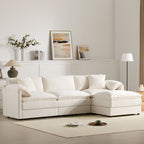 Modular Sectional with Deep & Wide Seat, Cloud Couch Set with Double Cushions Sofa with