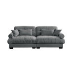 Modern Oversize Sofa with Cloud Like Comfort, Featuring Waist & Throw Pillows